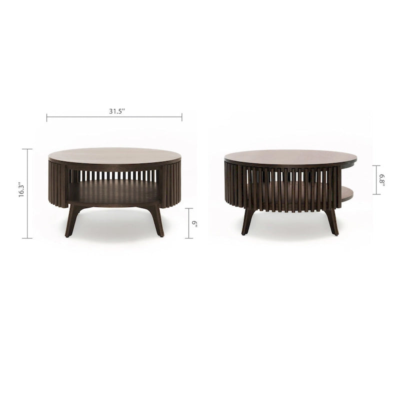 Table basse Sierra moderne du milieu du siècle avec rangement