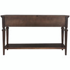 Console en bois de 50 po de style rétro classique avec trois tiroirs supérieurs et une étagère inférieure ouverte (fini gris délavé)