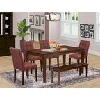 Ensemble table et chaises de salle à manger rectangulaire Dinette, Acajou