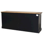 Crédence en bois Toulouse, Console de rangement de bureau, Meuble TV, Noir - 68W x 30H x 18D