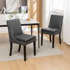 Chaise de salle à manger moderne, Chaise de cuisine et de salle à manger rembourrée avec pieds en bois massif, Tissu en lin capitonné