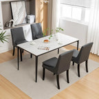 Chaise de salle à manger moderne, Chaise de cuisine et de salle à manger rembourrée avec pieds en bois massif, Tissu en lin capitonné