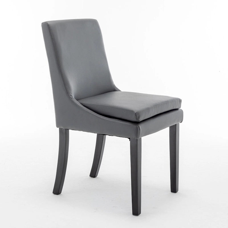 Chaise de salle à manger moderne, Chaise de cuisine et de salle à manger rembourrée avec pieds en bois massif, Tissu en lin capitonné