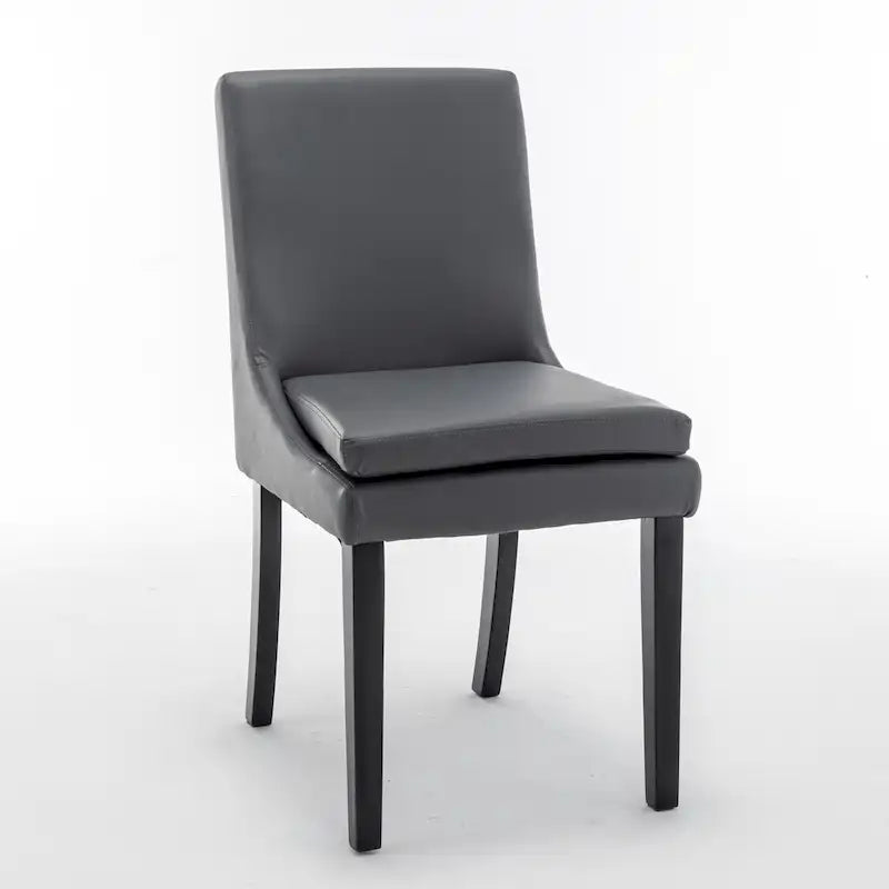 Chaise de salle à manger moderne, Chaise de cuisine et de salle à manger rembourrée avec pieds en bois massif, Tissu en lin capitonné