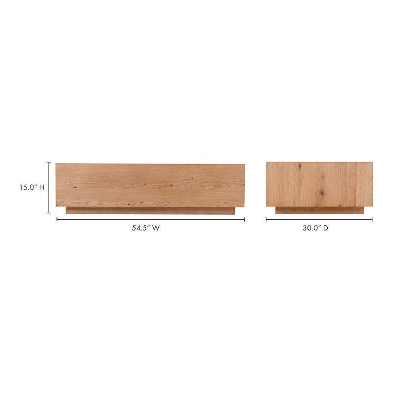 Table basse rectangulaire en chêne rustique