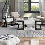 Table basse et table d'appoint relevables blanches modernes
