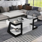 Table basse et table d'appoint relevables blanches modernes