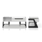 Table basse et table d'appoint relevables blanches modernes