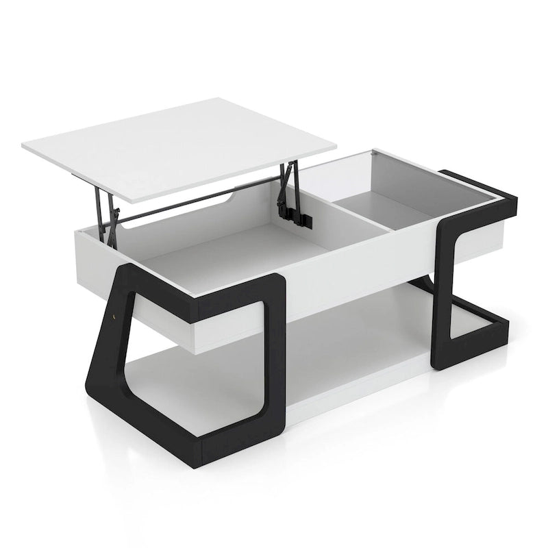 Table basse et table d'appoint relevables blanches modernes