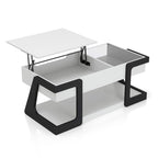 Table basse et table d'appoint relevables blanches modernes
