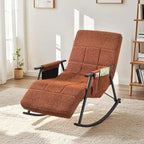 Fauteuil à bascule réglable, fauteuil à bascule de chambre de bébé avec dossier haut et repose-pieds réglables