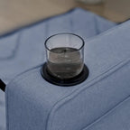 Canapé-lit en lin avec lit gigogne, espace de rangement supplémentaire, support de téléphone et chargeur USB