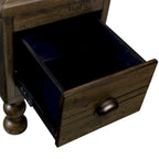 Table d'appoint rectangulaire en bois massif avec tiroir