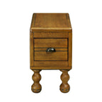 Table d'appoint rectangulaire en bois massif avec tiroir