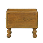 Table d'appoint rectangulaire en bois massif avec tiroir