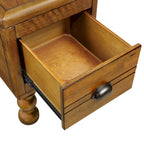 Table d'appoint rectangulaire en bois massif avec tiroir