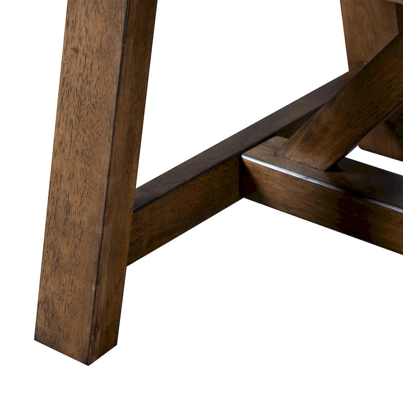Table à manger Drystan en bois massif brun rustique de 72 pouces