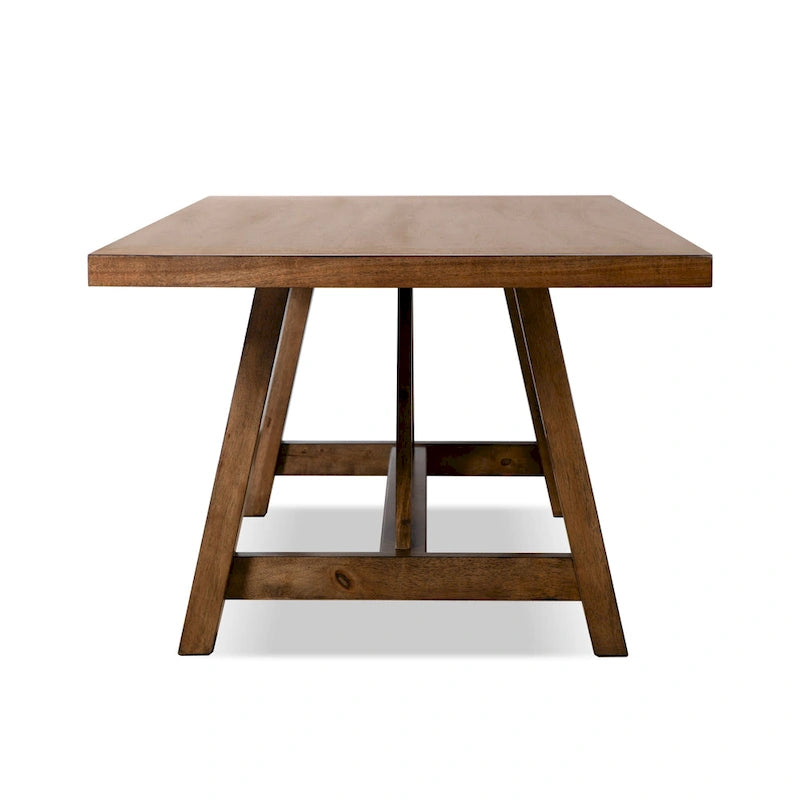 Table à manger Drystan en bois massif brun rustique de 72 pouces