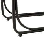 Table d'appoint en spirale faite à la main en plantes séchées avec pieds en métal noir - Marron
