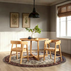 Chaise de salle à manger moderne en bois massif à dossier arrondi