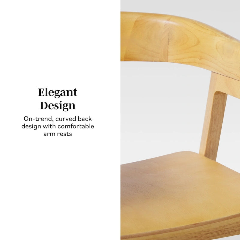 Chaise de salle à manger moderne en bois massif à dossier arrondi