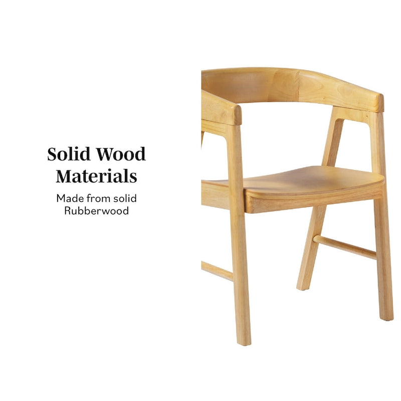 Chaise de salle à manger moderne en bois massif à dossier arrondi