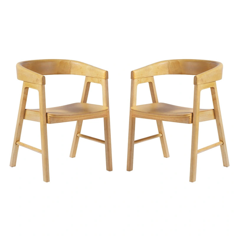 Chaise de salle à manger moderne en bois massif à dossier arrondi