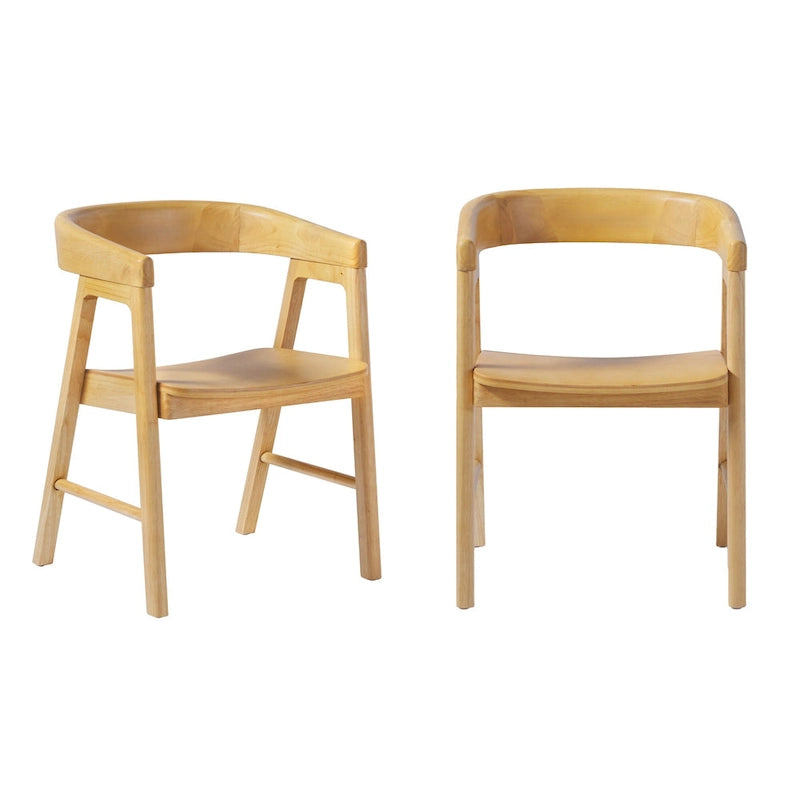Chaise de salle à manger moderne en bois massif à dossier arrondi