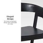 Chaise de salle à manger moderne en bois massif à dossier arrondi