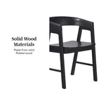 Chaise de salle à manger moderne en bois massif à dossier arrondi