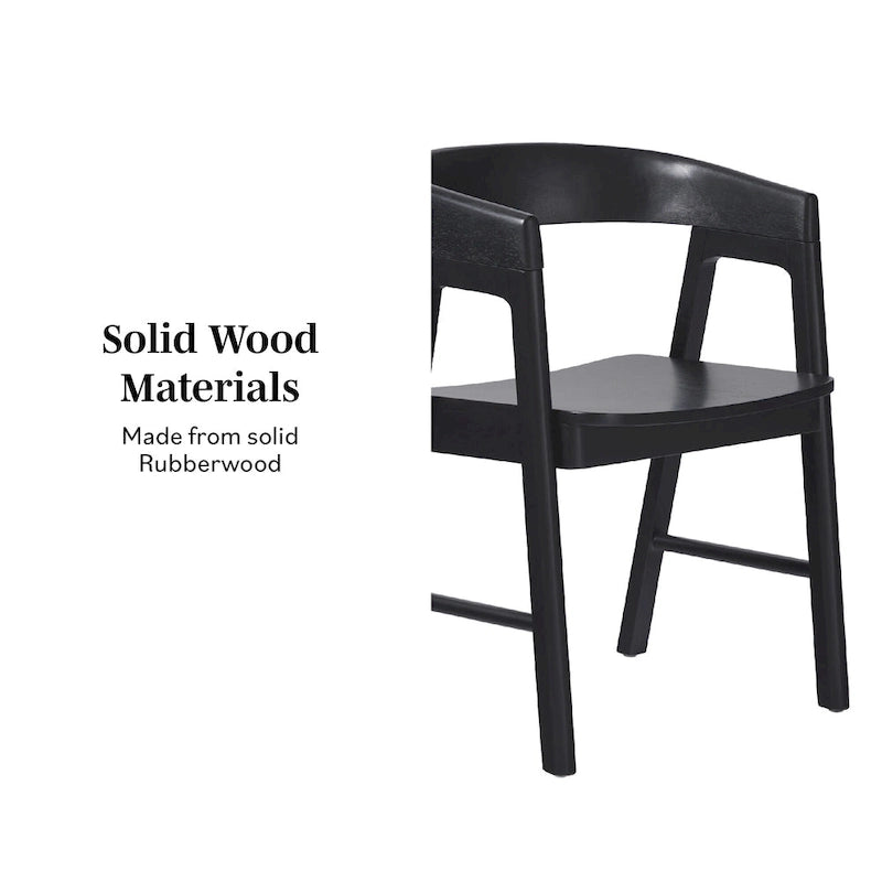 Chaise de salle à manger moderne en bois massif à dossier arrondi