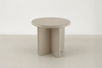 Matte MDF End Table with Rounded Sculptural Form for Living Room & Bedroom