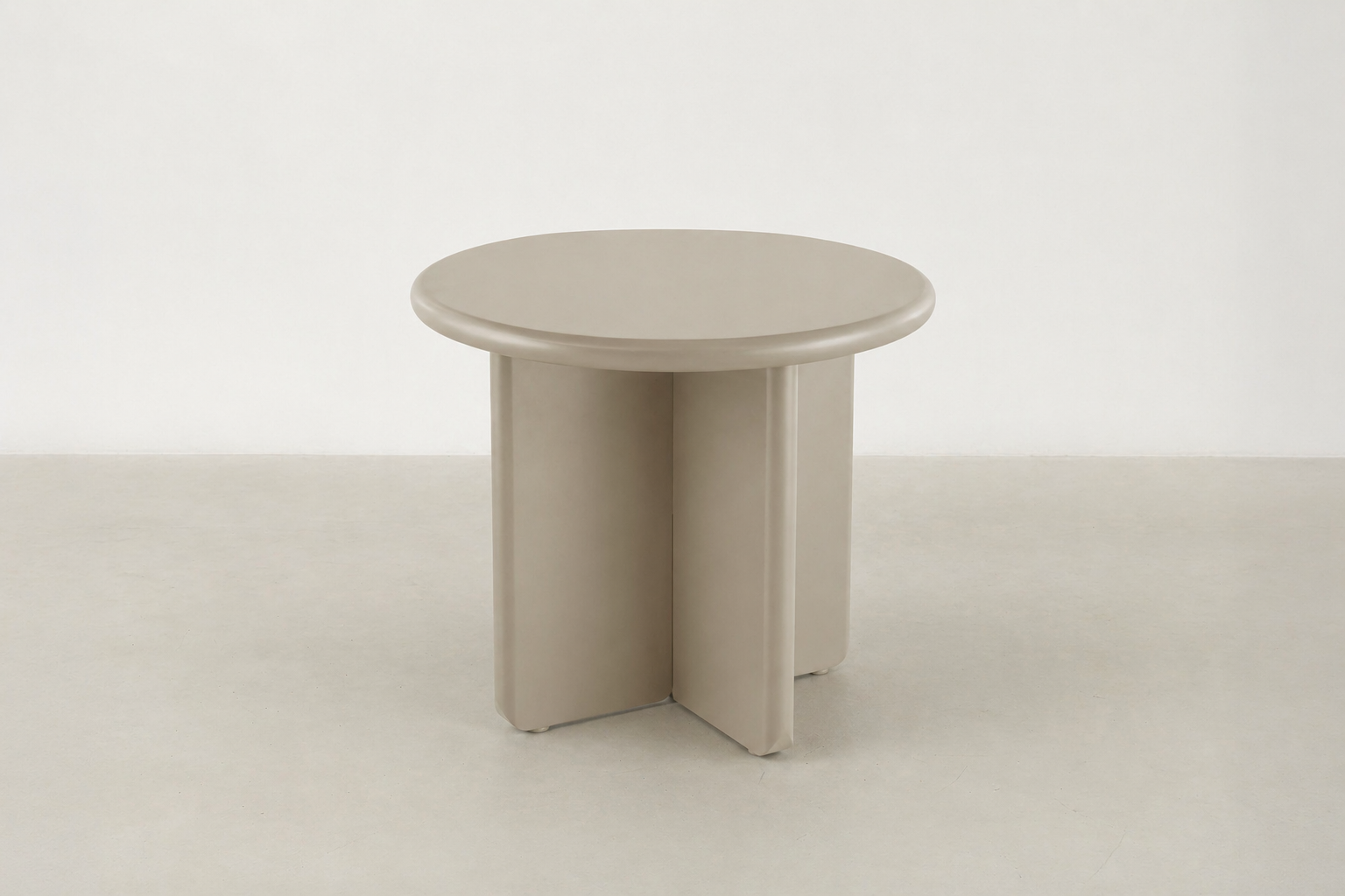 Matte MDF End Table with Rounded Sculptural Form for Living Room & Bedroom