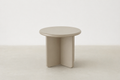 Matte MDF End Table with Rounded Sculptural Form for Living Room & Bedroom