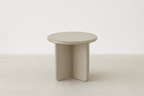 Matte MDF End Table with Rounded Sculptural Form for Living Room & Bedroom