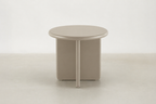Matte MDF End Table with Rounded Sculptural Form for Living Room & Bedroom