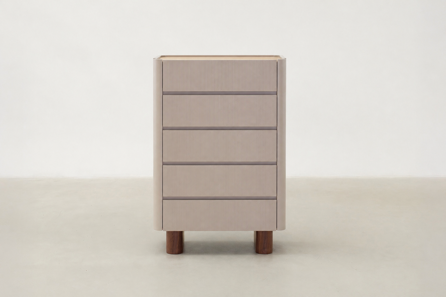 Matte Beige Tall Dresser with Soft-Close Drawers for Bedroom & Entryway