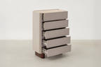 Matte Beige Tall Dresser with Soft-Close Drawers for Bedroom & Entryway