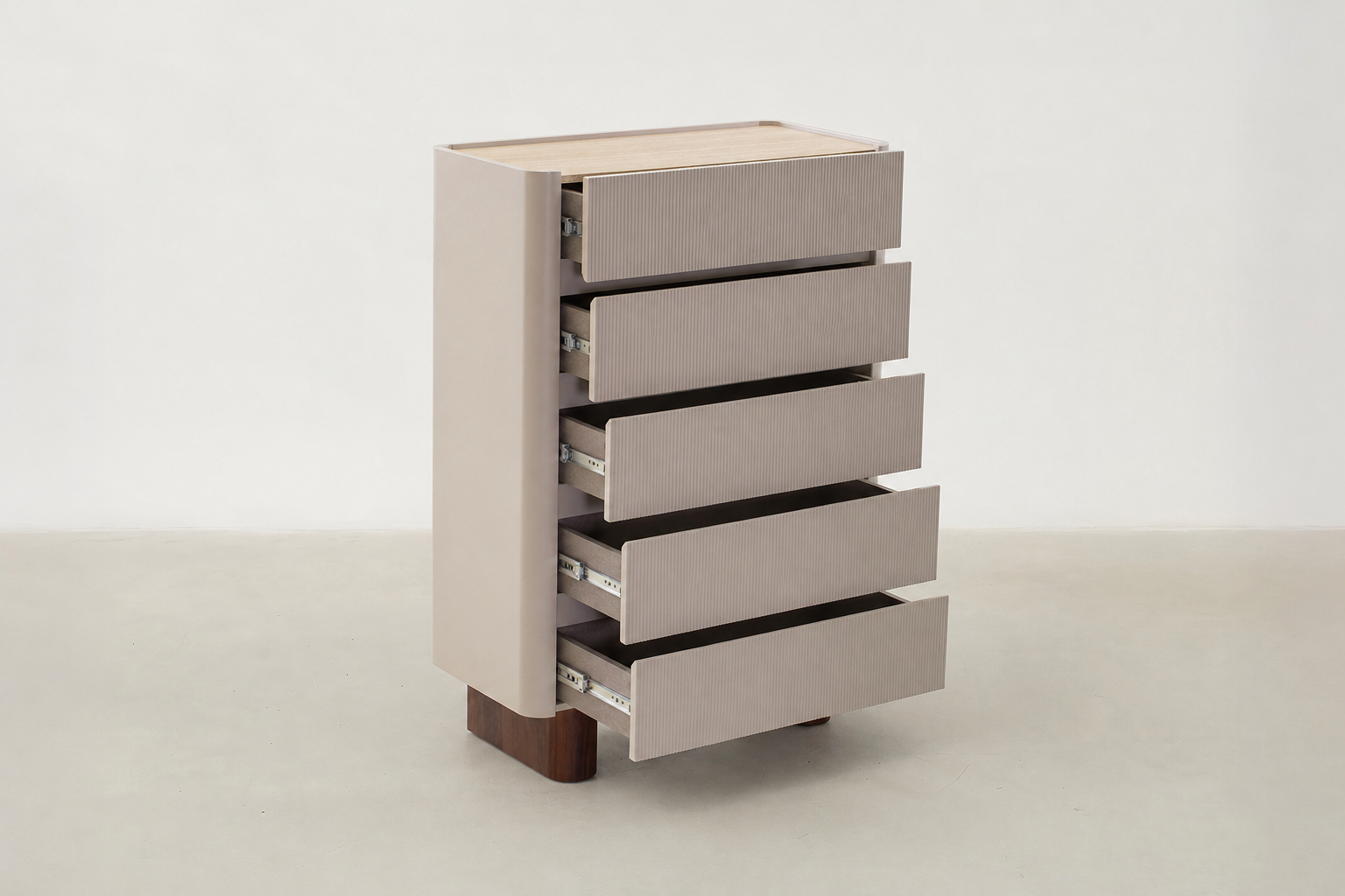 Matte Beige Tall Dresser with Soft-Close Drawers for Bedroom & Entryway