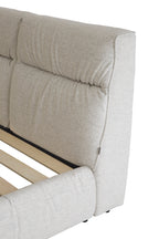 Chenille Storage Bed with Hidden Under-Bed Compartment for Bedroom