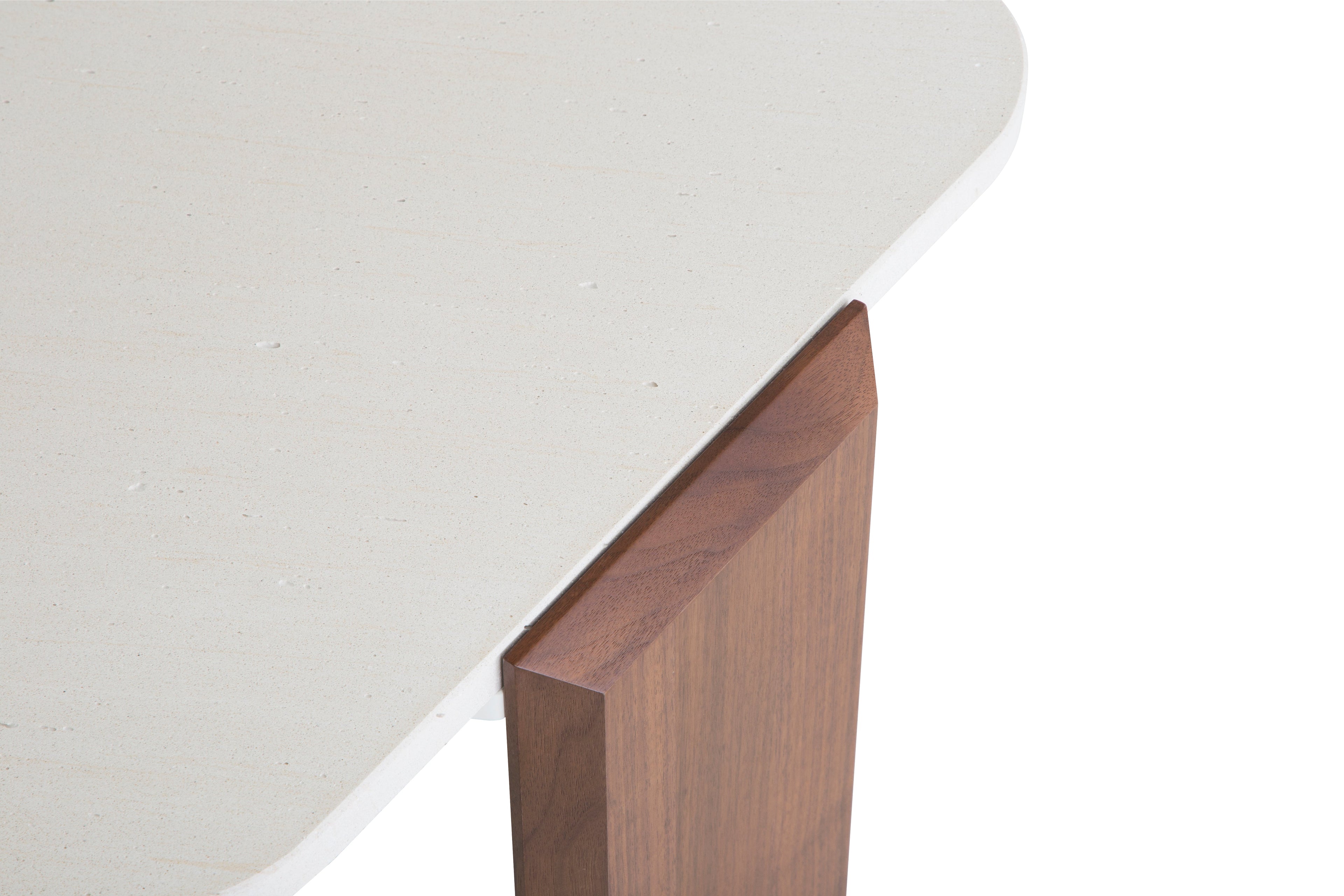 Travertine & Walnut Coffee + Side Table with Natural Duo Finish for Living Room