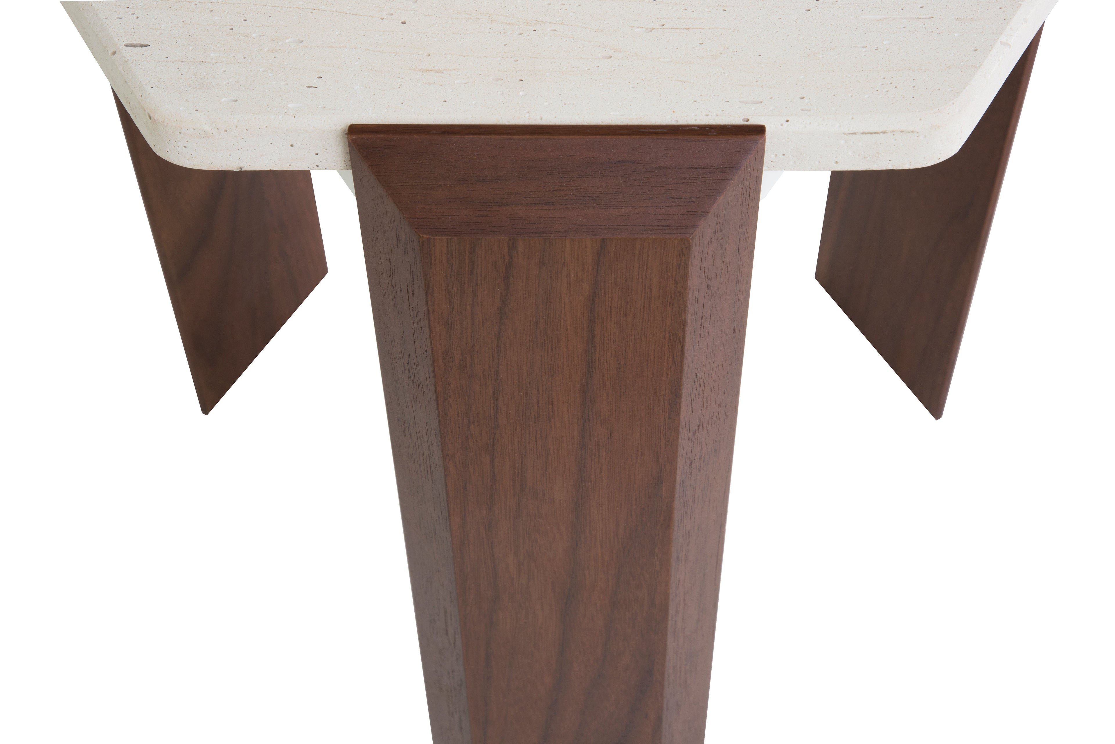 Travertine & Walnut Coffee + Side Table with Natural Duo Finish for Living Room