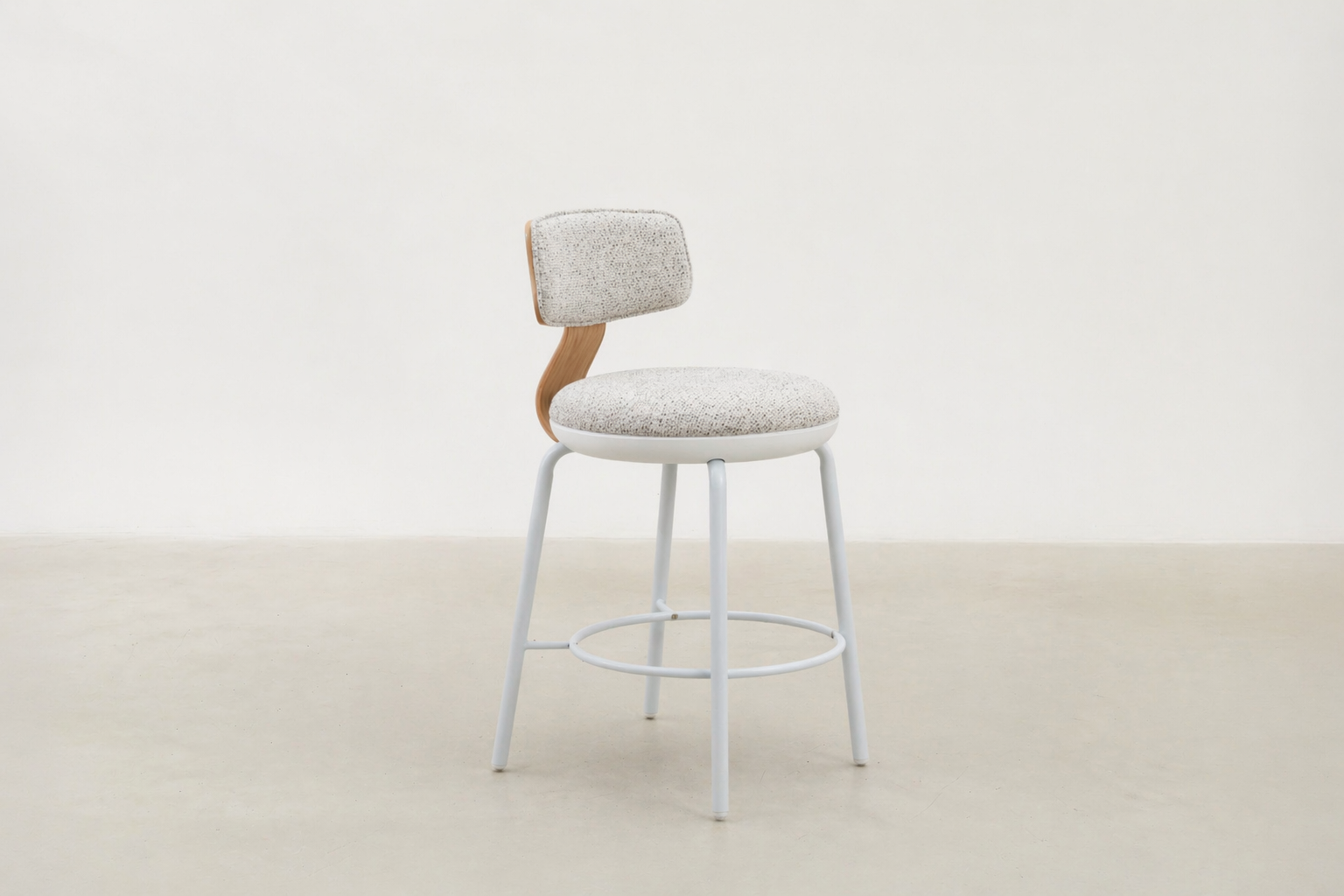 Oak Veneer Dining Chair with Easy-Clean Fabric Seat for Dining Room