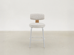 Oak Veneer Dining Chair with Easy-Clean Fabric Seat for Dining Room