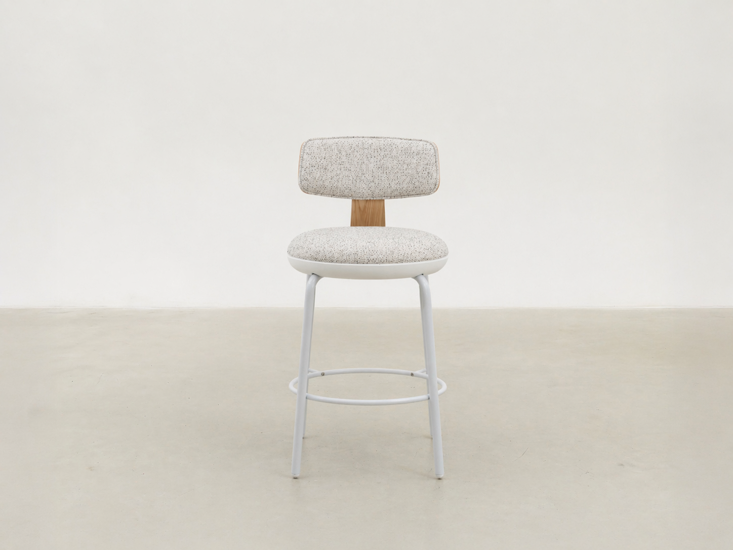 Oak Veneer Dining Chair with Easy-Clean Fabric Seat for Dining Room