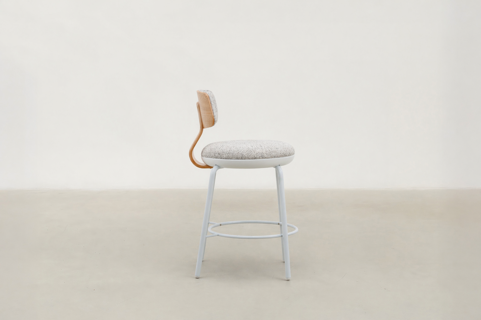 Oak Veneer Dining Chair with Easy-Clean Fabric Seat for Dining Room