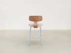 Oak Veneer Dining Chair with Easy-Clean Fabric Seat for Dining Room