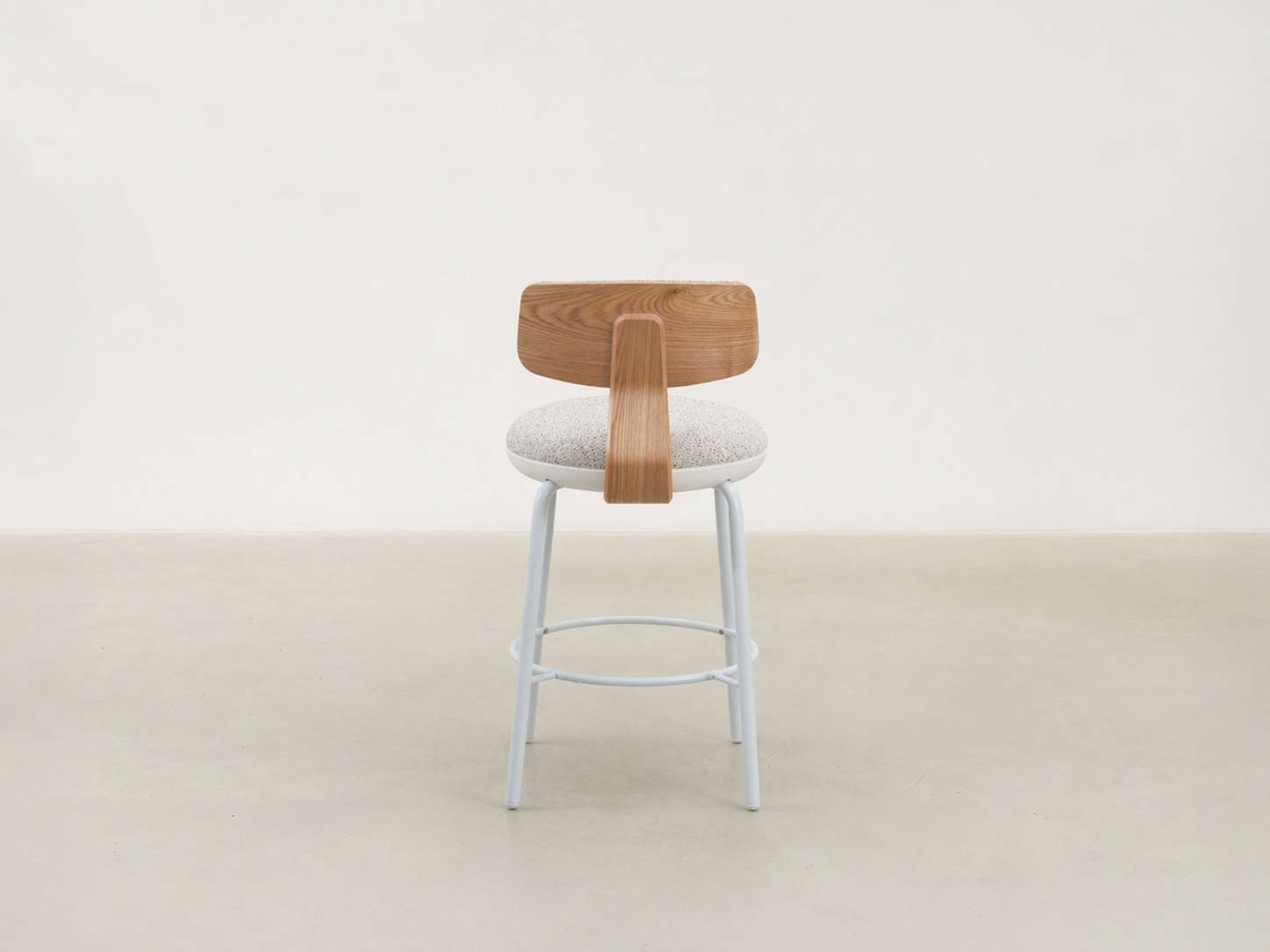 Oak Veneer Dining Chair with Easy-Clean Fabric Seat for Dining Room