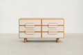 Oak Veneer Sideboard with Travertine Drawer Fronts for Living & Dining Room
