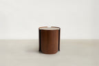 Walnut & Textured Glass Coffee & End Table with Gold Accents for Living Room